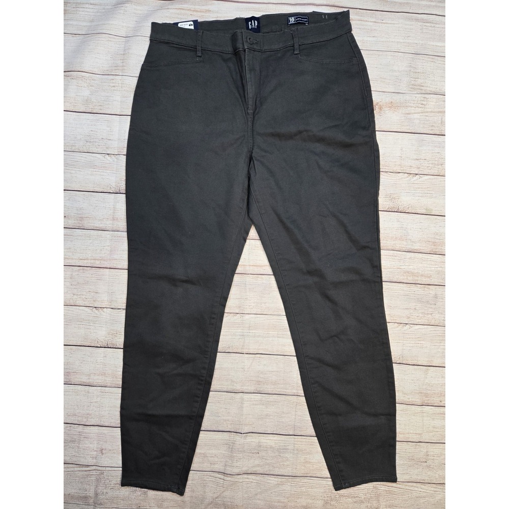 GAP Stretch Skinny Chino Pants Women's 16 GrayCotton Stretch Casual NWT